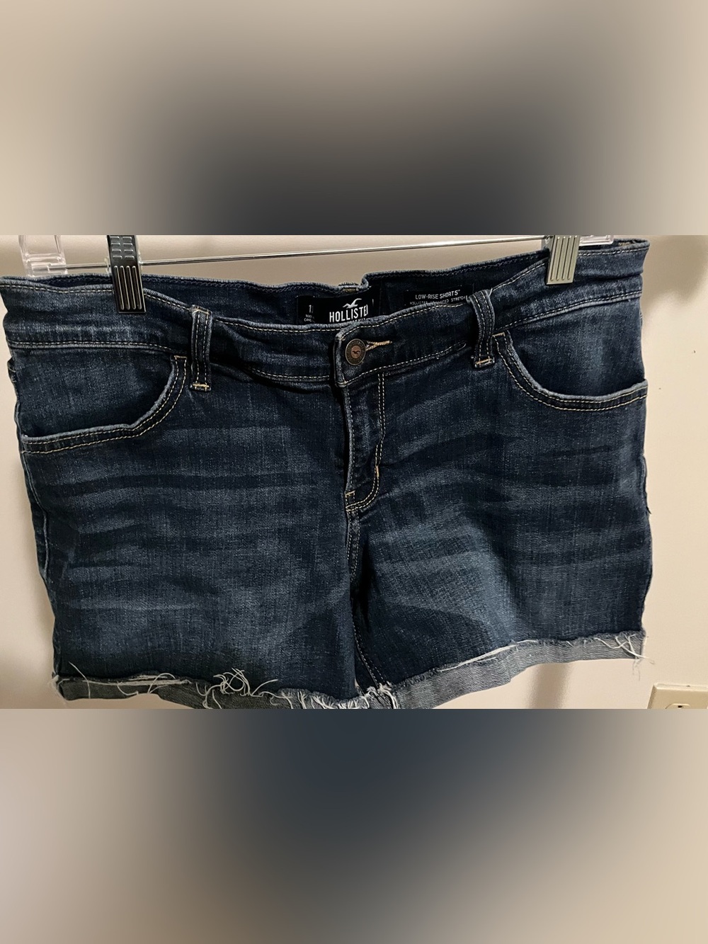Hollister Dark Indigo Denim Low-Rise Shorts